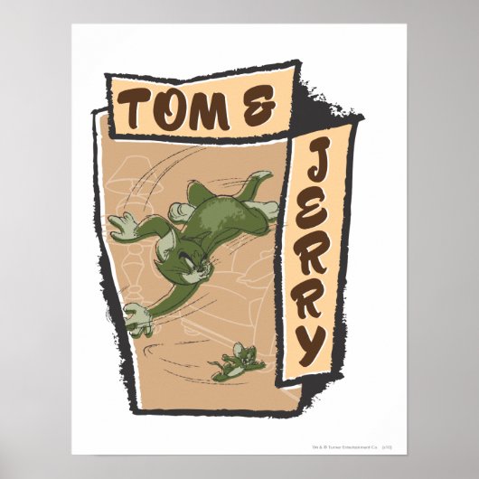 Tom en Jerry op een Tan Couch Poster (Voorkant)