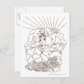 Tom en Jerry Outline Briefkaart (Voorkant / Achterkant)