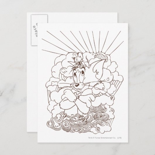 Tom en Jerry Outline Briefkaart (Voorkant / Achterkant)