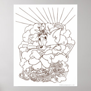 Tom en Jerry Outline Poster