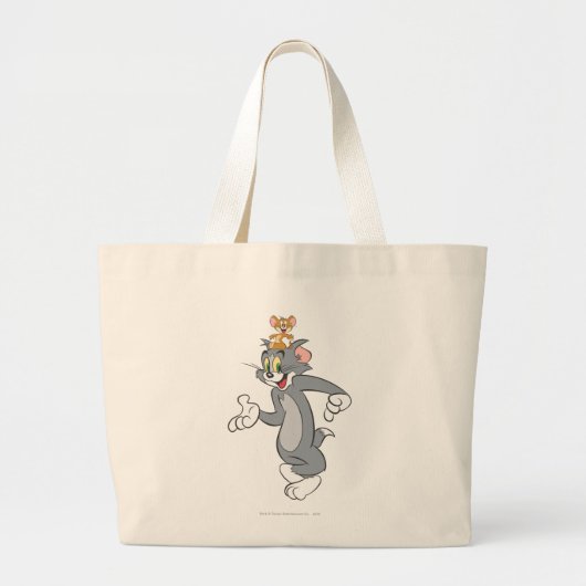 Tom en Jerry Pair Grote Tote Bag (Voorkant)