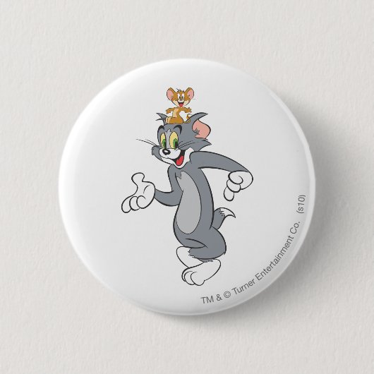 Tom en Jerry Pair Ronde Button 5,7 Cm (Voorkant)