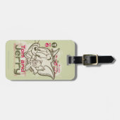 Tom en Jerry Pink en Green Bagagelabel (Voorkant horizontaal)
