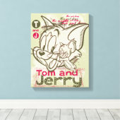 Tom en Jerry Pink en Green Canvas Afdruk (Insitu (Houten vloer))