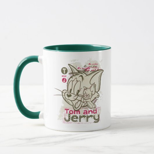 Tom en Jerry Pink en Green Mok (Links)