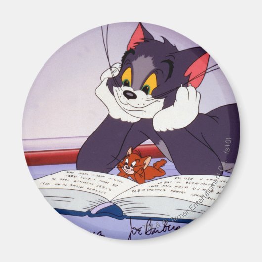 Tom en Jerry Reading Book Automatisch graded Magneet (Voorkant)