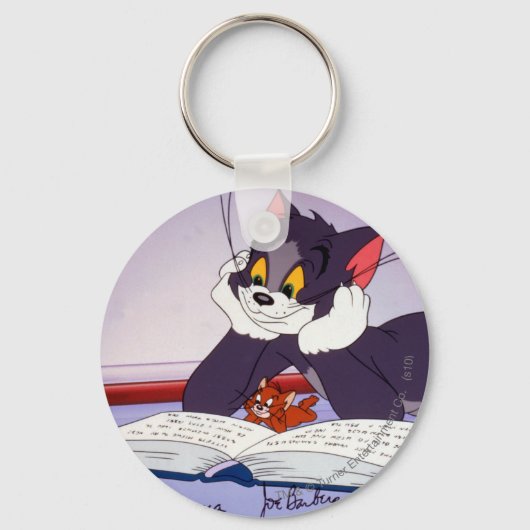 Tom en Jerry Reading Book Automatisch graded Sleutelhanger (Voorkant)