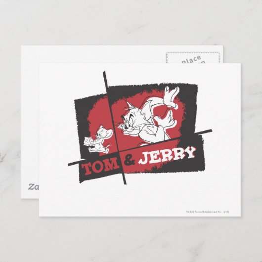 Tom en Jerry Red en Black Briefkaart (Voorkant / Achterkant)