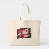 Tom en Jerry Red en Black Grote Tote Bag (Voorkant)