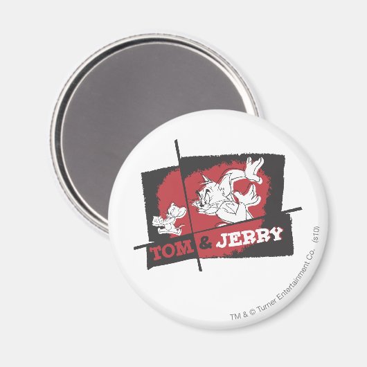 Tom en Jerry Red en Black Magneet (Voorkant / Achterkant)