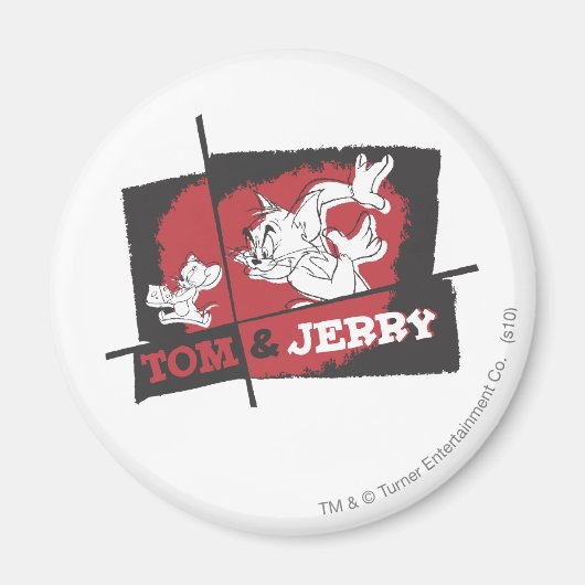 Tom en Jerry Red en Black Magneet (Voorkant)