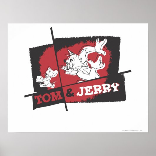 Tom en Jerry Red en Black Poster (Voorkant)