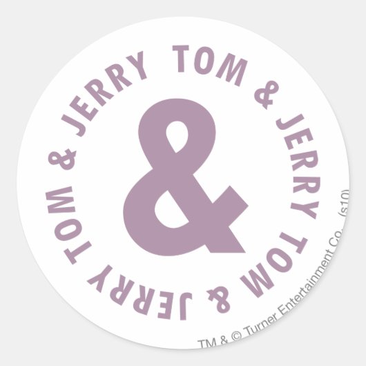 Tom en Jerry Round Logo 10 Ronde Sticker (Voorkant)