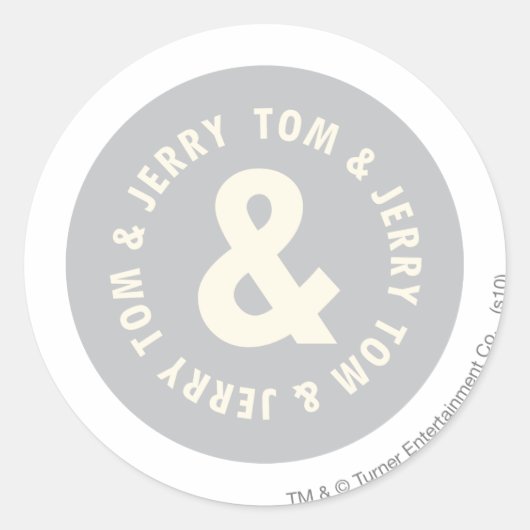 Tom en Jerry Round Logo 1 Ronde Sticker (Voorkant)