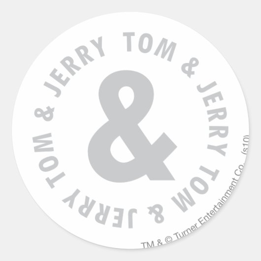 Tom en Jerry Round Logo 2 Ronde Sticker (Voorkant)