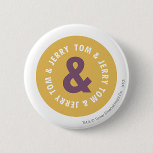 Tom en Jerry Round Logo 3 Ronde Button 5,7 Cm