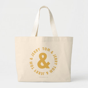 Tom en Jerry Round Logo 4 Grote Tote Bag