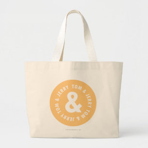 Tom en Jerry Round Logo 5 Grote Tote Bag