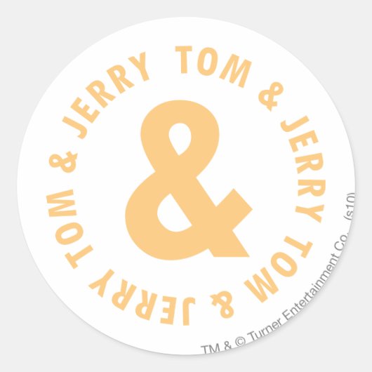 Tom en Jerry Round Logo 6 Ronde Sticker (Voorkant)