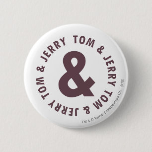 Tom en Jerry Round Logo 8 Ronde Button 5,7 Cm