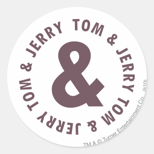 Tom en Jerry Round Logo 8 Ronde Sticker (Voorkant)