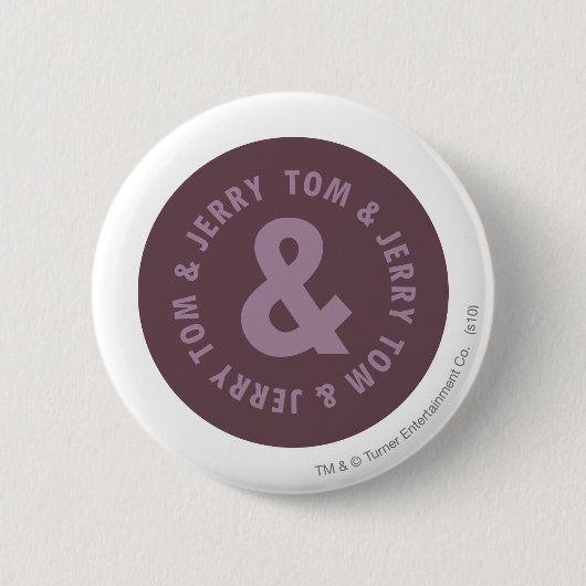 Tom en Jerry Round Logo 9 Ronde Button 5,7 Cm (Voorkant)