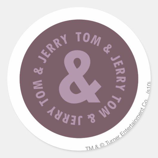 Tom en Jerry Round Logo 9 Ronde Sticker (Voorkant)