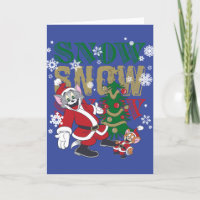 Tom en Jerry Santas bij de boom