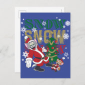 Tom en Jerry Santas bij de boom Feestdagenkaart (Voorkant / Achterkant)