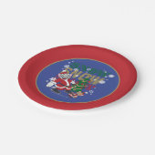 Tom en Jerry Santas door de boom Papieren Bordje (Gekanteld)