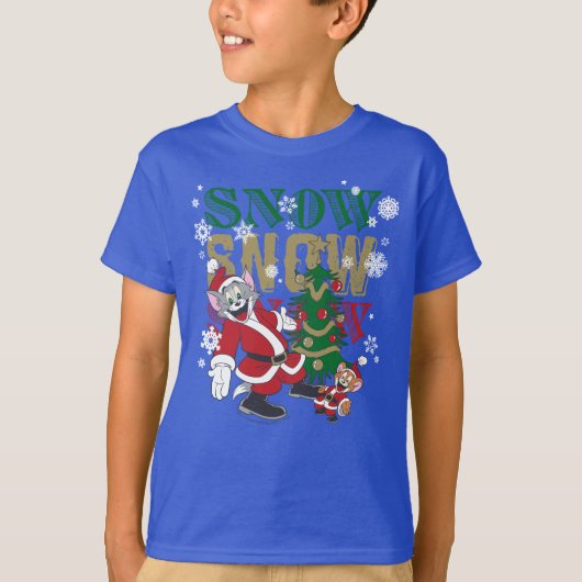 Tom en Jerry Santas door de boom T-shirt (Voorkant)