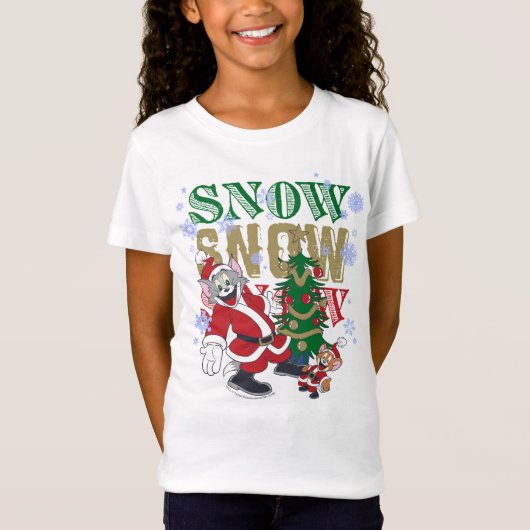 Tom en Jerry Santas door de boom T-shirt (Voorkant)