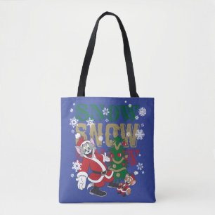 Tom en Jerry Santas door de boom Tote Bag