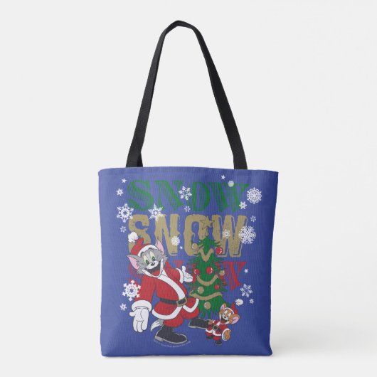 Tom en Jerry Santas door de boom Tote Bag (Achterkant)