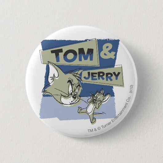 Tom en Jerry Scaredey Mouse Ronde Button 5,7 Cm (Voorkant)