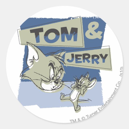 Tom en Jerry Scaredey Mouse Ronde Sticker (Voorkant)