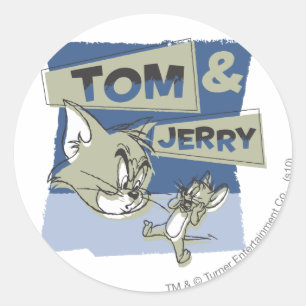Tom en Jerry Scaredey Mouse Ronde Sticker