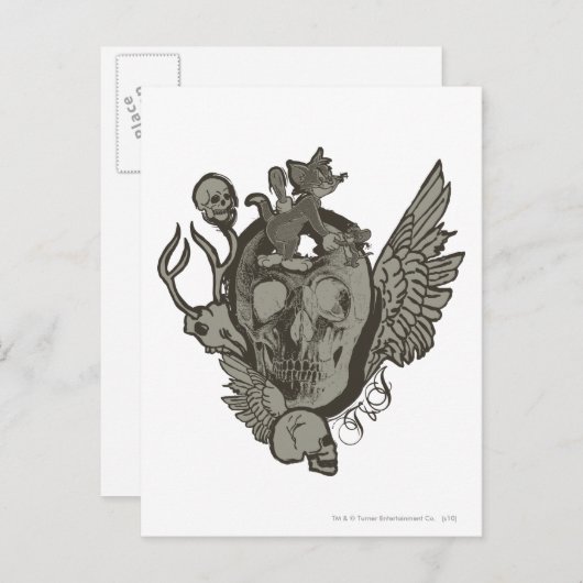Tom en Jerry Skull Briefkaart (Voorkant / Achterkant)