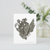 Tom en Jerry Skull Briefkaart (Staand voorkant)