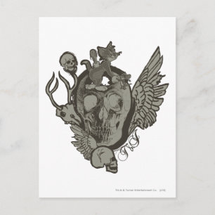 Tom en Jerry Skull Briefkaart