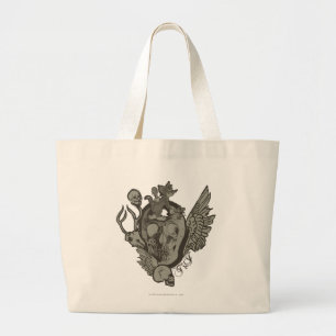 Tom en Jerry Skull Grote Tote Bag