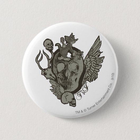 Tom en Jerry Skull Ronde Button 5,7 Cm (Voorkant)