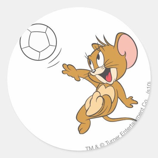 Tom en Jerry Soccer (Football) 1 Ronde Sticker (Voorkant)