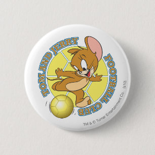 Tom en Jerry Soccer (Football) 4 Ronde Button 5,7 Cm