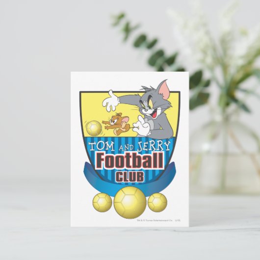 Tom en Jerry Soccer (Football) 5 Briefkaart (Staand voorkant)