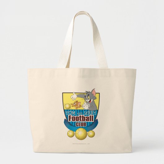 Tom en Jerry Soccer (Football) 5 Grote Tote Bag (Voorkant)