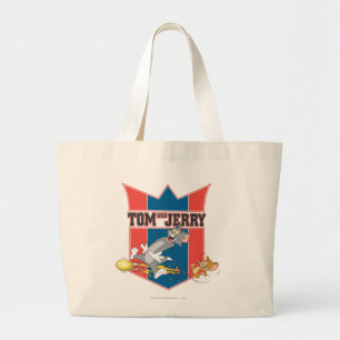 Tom en Jerry Soccer (Football) 7 Grote Tote Bag