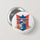 Tom en Jerry Soccer (Football) 7 Ronde Button 5,7 Cm (Voorkant /achterkant)