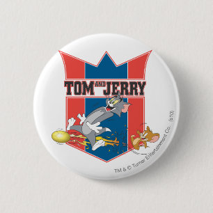 Tom en Jerry Soccer (Football) 7 Ronde Button 5,7 Cm