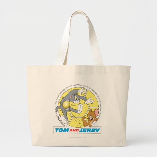 Tom en Jerry Soccer (Football) 8 Grote Tote Bag (Voorkant)